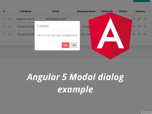 Angular 5 Modal dialog example