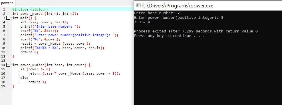 Power of a number
